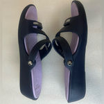 Crocs Women's Sandals with Black Straps and Lavender Footbed Photo 5