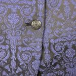 Chico's  Women's Jacquard Blazer Jacket Size Medium Black Purple Floral Brocade Photo 3