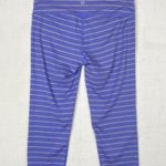 Athleta Stripes Chaturanga Capri Leggings Baja Blue Gray 243139 Size Medium Photo 2