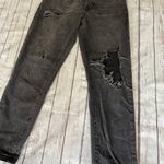 Forever 21 Black Distressed Ripped Button Fly Jeans by Size 26 mom Photo 2
