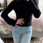 Forever 21 Black Ribbed Mock Neck Longsleeve Photo 1