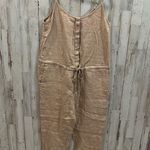 Enza Costa Revolve Tan 100% French Linen Minimalist Jumpsuit Womens Size Small Photo 0