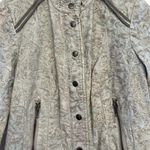 Free People Follow The Flock Sage Green Velvet Jacquard Boho Moto Jacket Size 0 Photo 1