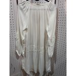 Joie  White Lace Trimmed Tassel V Neck Long Sleeve Bohemian Mini Dress Size S Photo 6