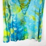 Heart Hips Large Top Handmade Tie Dye Sea Sprite Blue Green Strappy V Neck 1010 Photo 3