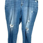 Lane Bryant  Size 22 Jeans Blue Flex Waist‎ Mid Rise Boyfriend Fit Distressed Rip Photo 0