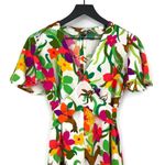 Handmade Tie Waist Antelope Mini Dress White Green S Photo 1