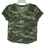 Old Navy Shirt Womens Medium Green Camouflage Everywear Cropped Basic Casual Photo 0