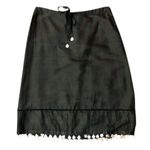 Bebe Skirt Womens 2 Used Black Silk Metal Coins Photo 3