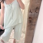 Crown & Ivy  Green Striped Pajama Set size XLarge cozy Photo 2