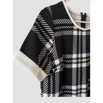 Women’s Plaid Shift Dress ValleyGirl Size M/L Zipper Accents Polyester Back Zip Black Photo 2