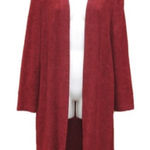 Joseph Ribkoff NWOT Deep Red Long Cardigan Duster Jacket Photo 0