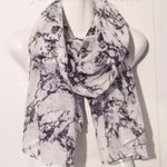 Marble Print Scarf Wrap Scarves New Black White Photo 7