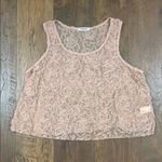Free People  Cropped Sheer Lace Sleeveless Dusty Pink Top Photo 0