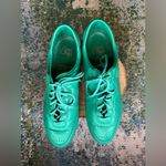 Vintage Sport Steps green faux leather #24 tie tennis shoes, size 9B Photo 3