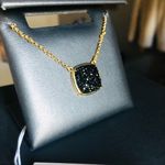 Kate Spade  New York Black Pavé Stone Pendant Necklace Gold Tone NWT Photo 2