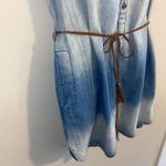 B_Envied  Wmn Sz L Ombré Denim Sleeveless Mini Western  Style Belted Dress Photo 3