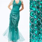 Charades Sequin Mermaid Costume Ariel Halloween Costume NEW Medium Green Photo 11