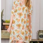 Matilda Jane  size large floral print half sleeve Sunday adventure begins dress Photo 10