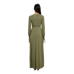 Lulus Just The Thing Olive Green Long Sleeve Maxi Dress Size M NWT Boho Sold Out Photo 14