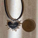 Handmade grunge street funky y2k style spike “LOVE ME” heart necklace🌿✨ Photo 5
