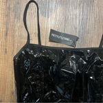 Pretty Little Thing Womens Black Vinyl Bandeau Bodycon Dress Size 6 NWT Photo 1