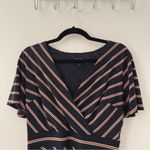 Ann Taylor  Pullover Striped V-Neck Mini Dress Size Extra Small XS Navy Blue Red Photo 3