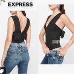 EXPRESS RIBBED PLUNGE NECK BOW BACK THONG BODYSUIT Photo 9