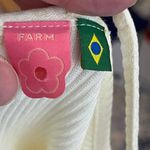 Farm Rio  Tank Top Women P XS Ivory Ribbed Halter Strap Asymmetrical Beachy Flowy Photo 3