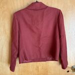 Malcolm & Co Silk Wool Blend Cropped Blazer Jacket Size 8 Double Breasted Red Photo 4