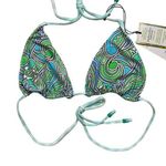 VDM the Label Reversible Blue Gingham to Retro Print Bikini Top New XL Photo 2