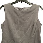 Sandra Darren  SHEATH ZIPPER BACK GRAY WHITE STITCHED FRONT  DRESS Photo 1