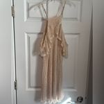 Paper Crane  High Neck Cold Shoulder Adjustable Spaghetti Strap Cream Dress Small Photo 5