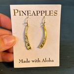 Pineapples Made In Aloha, Hawaii Gold Plated Earrings with a little bing Photo 0