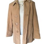 Gallery  Camel Tan Color Wool Blend Pea Coat Size M Fall Winter Photo 1