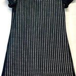 Luxology Laser Cut Out Sheath Dress W/Jeweled Round Neckline M Black/White Photo 0