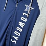 NFL Dallas Cowboys Full Zip Jacket Light Weight Blue Gray Hooded Football Large Photo 3