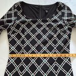 White House | Black Market  - Black Diamond Green Trim Lined Stretch Dress - Size 8 Photo 11