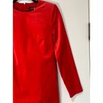 J.Crew  Long-Sleeve Shift Dress Red Stretch Luxe Velvet Size 2 NWT Holiday Dress Photo 6
