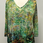 Peck & Peck  Zoe French Countryside layered colorful top blouse Medium Photo 0