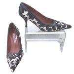 Donald Pliner Black White Leather Giraffe Hair Calf Pump Shoe New $350 NIB Size 5.5 Photo 3