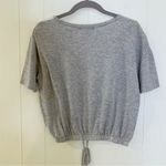 Moa Moa  Grey, White, & Yellow V Striped Cropped Tee M Photo 1