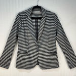 Olivia Moon  Striped Black/Gray Stretch Knit Blazer Jacket Women's Size Medium Photo 0