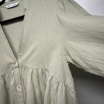 ZARA  Cotton Linen Button Front 3/4 Sleeve Women's Babydoll Tunic Top Size Small Photo 5