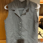 Geoffrey Beene  Black and White Checkered Sleeveless Blouse Photo 0