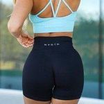 NVGTN Solid Black Seamless Biker Shorts Photo 0
