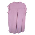 Urban Daizy  Pink Tencel Raw Hem Cap Sleeve Collared Button Up Shirt Dress Size L Photo 1