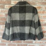 Talbots Gray Buffalo Plaid Wool Alpaca Blend Zip Up Coat Size 10 Petite Photo 4