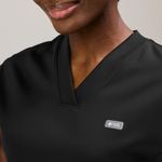 FIGS Mira FORMx V-Neck Scrub Top in Black, Size Small Photo 2