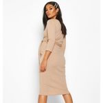 Boohoo  Maternity Button Front Tie Waist Midi Dress Size 12 NWT Photo 1
